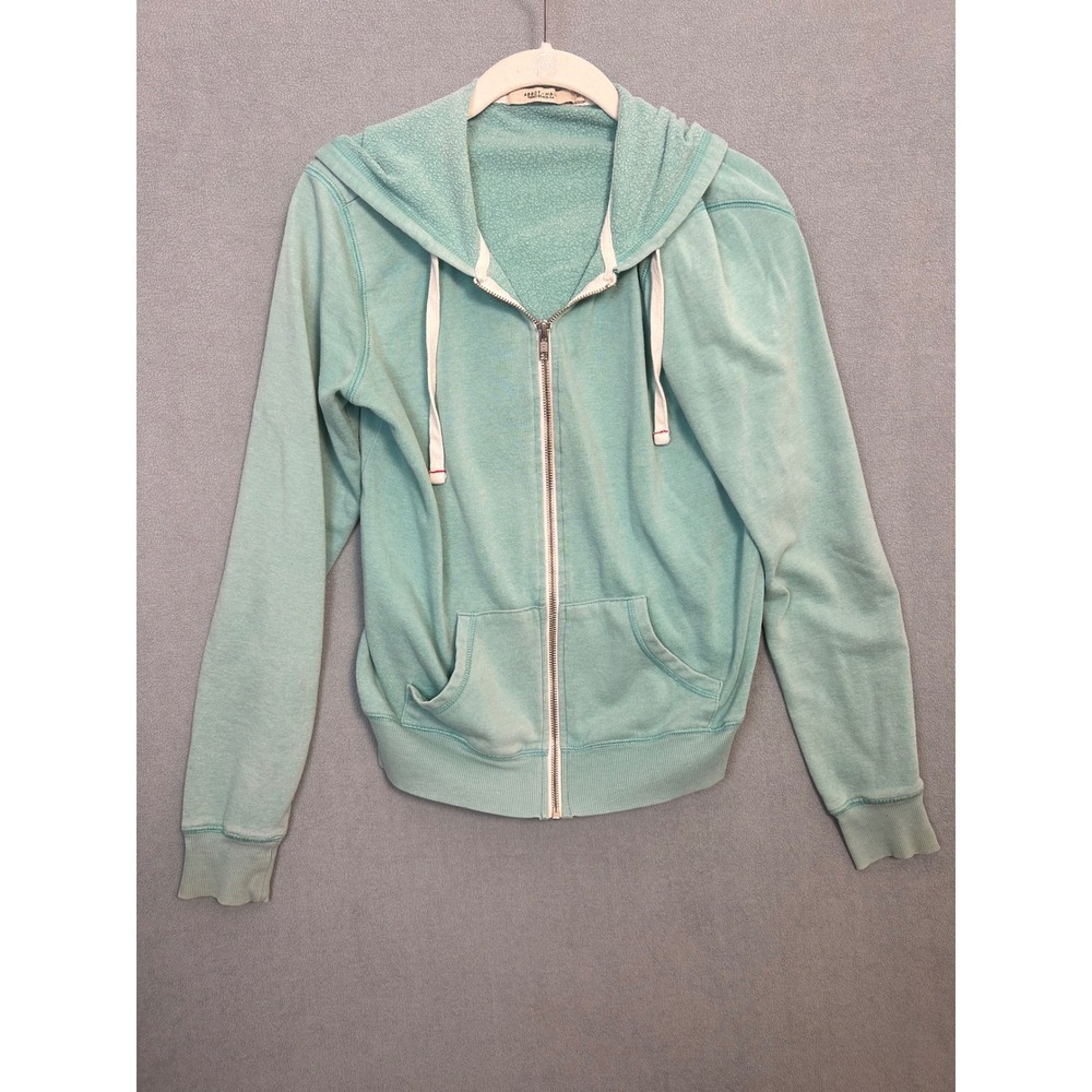 Abbot + Main Venice Beach Women Aqua Blue Zip Up Hoodie Sweatshirt Size M